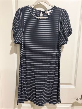 LC Lauren Conrad Navy and White Striped Top